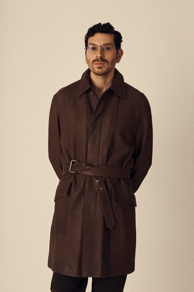 Hermès Brown Leather Coat - Desert Vintage