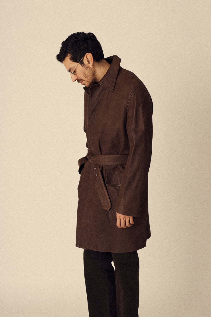 Hermès Brown Leather Coat - Desert Vintage