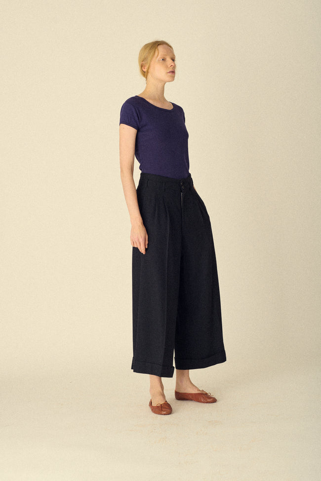 1960s Blue Ribbed Tee - Desert Vintage