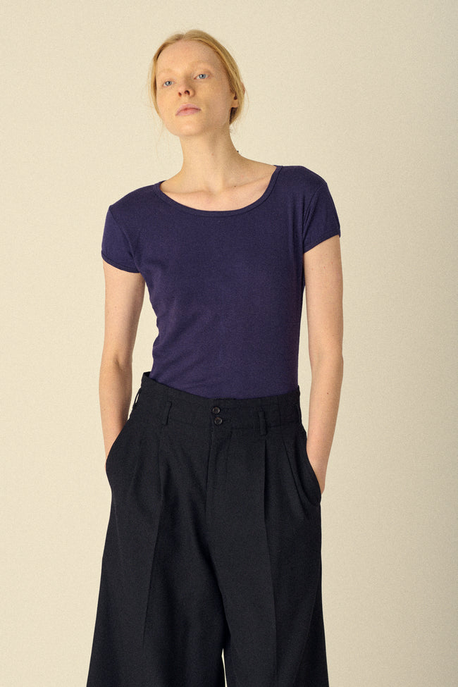 1960s Blue Ribbed Tee - Desert Vintage