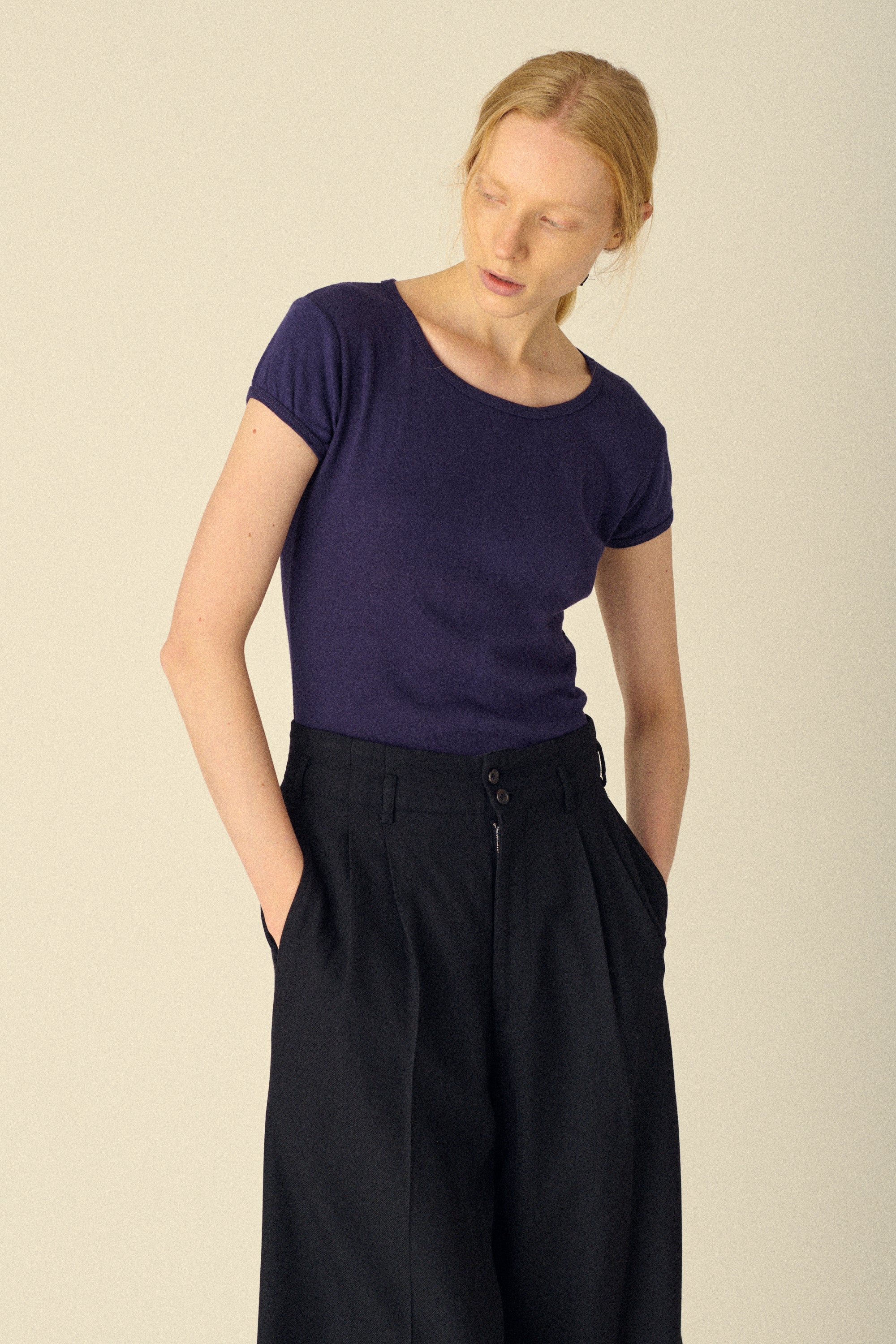 1960s Blue Ribbed Tee - Desert Vintage