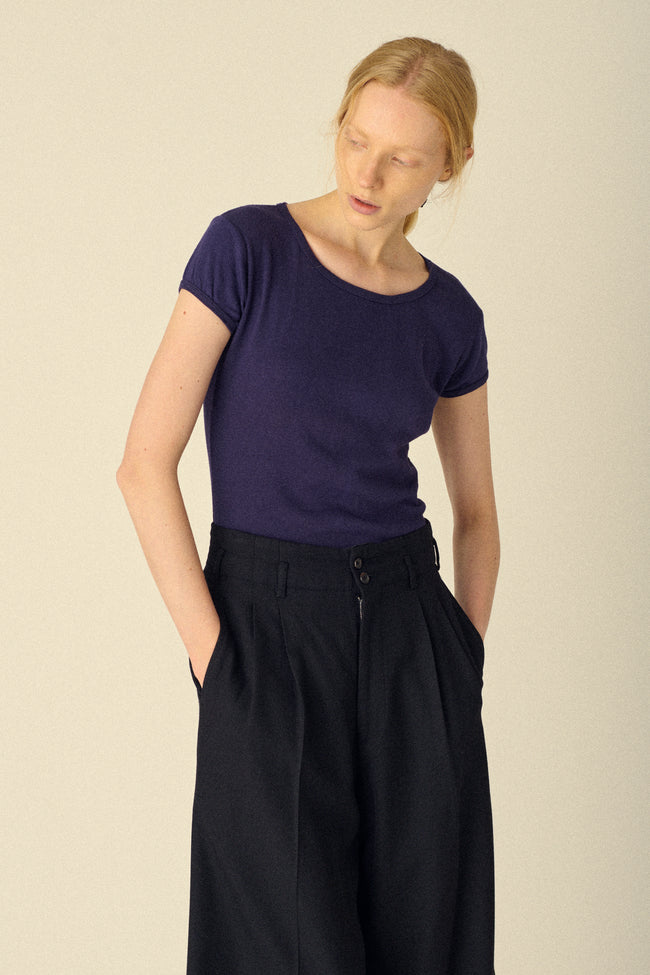 1960s Blue Ribbed Tee - Desert Vintage