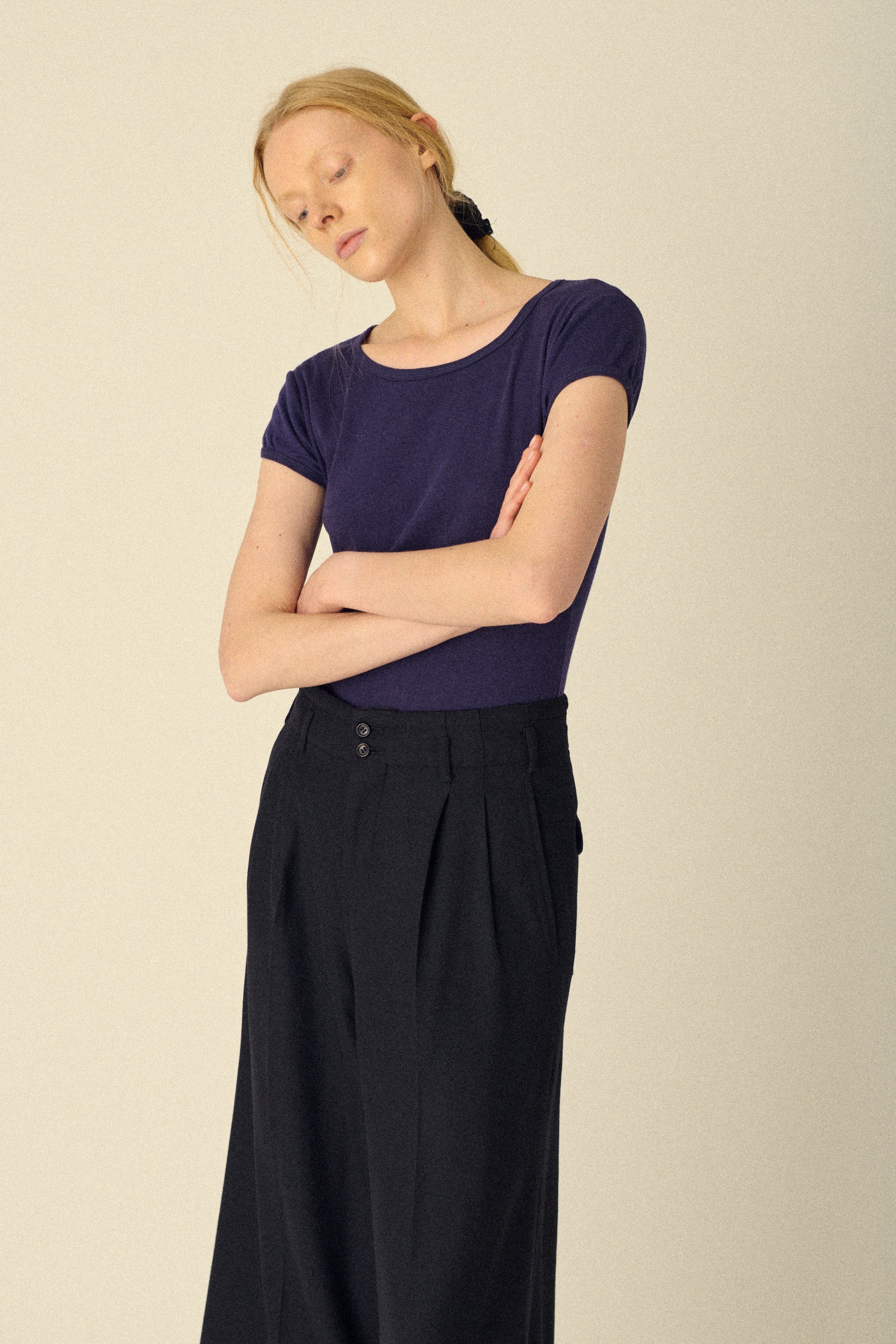 1960s Blue Ribbed Tee - Desert Vintage