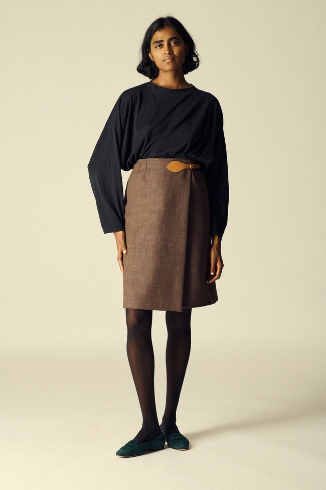 Hermès Belted Wool Skirt - Desert Vintage