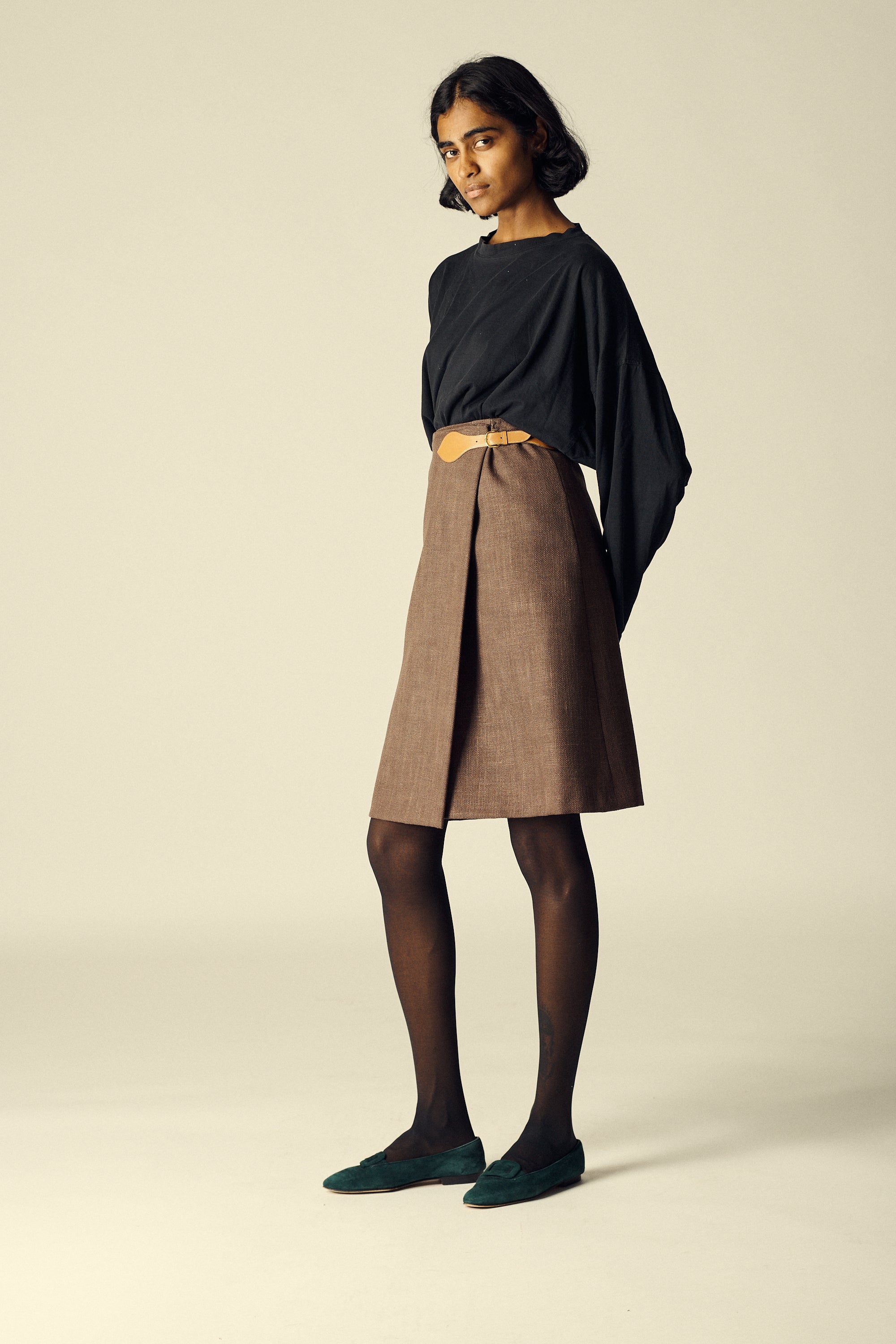 Hermès Belted Wool Skirt - Desert Vintage