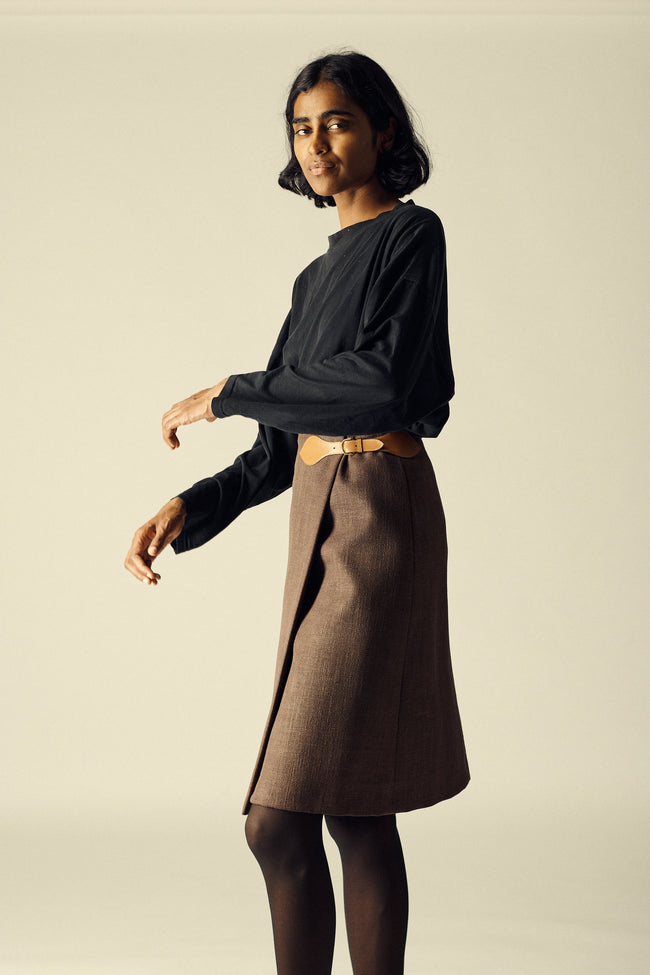 Hermès Belted Wool Skirt - Desert Vintage