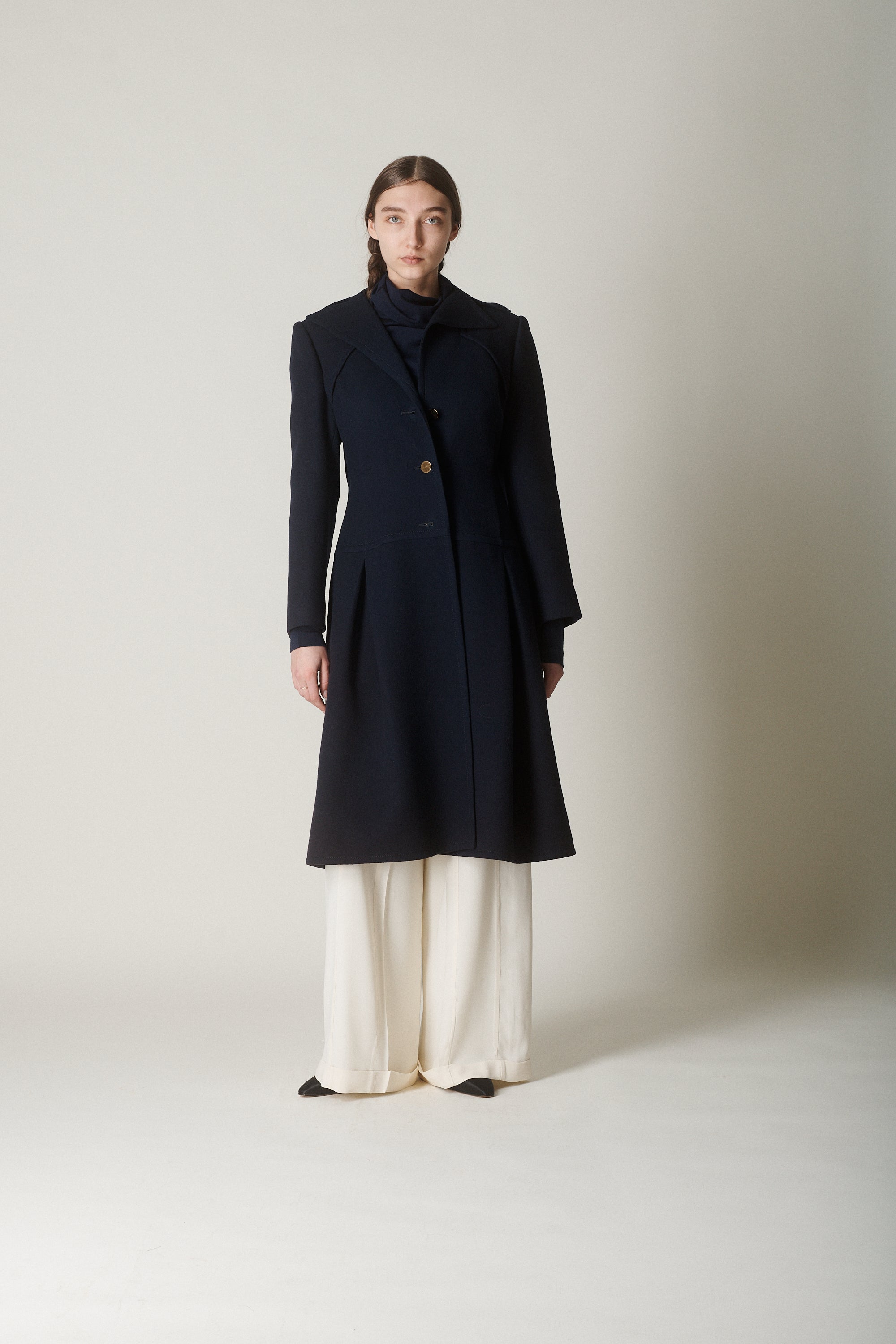 Galanos Navy Wool Coat - Desert Vintage