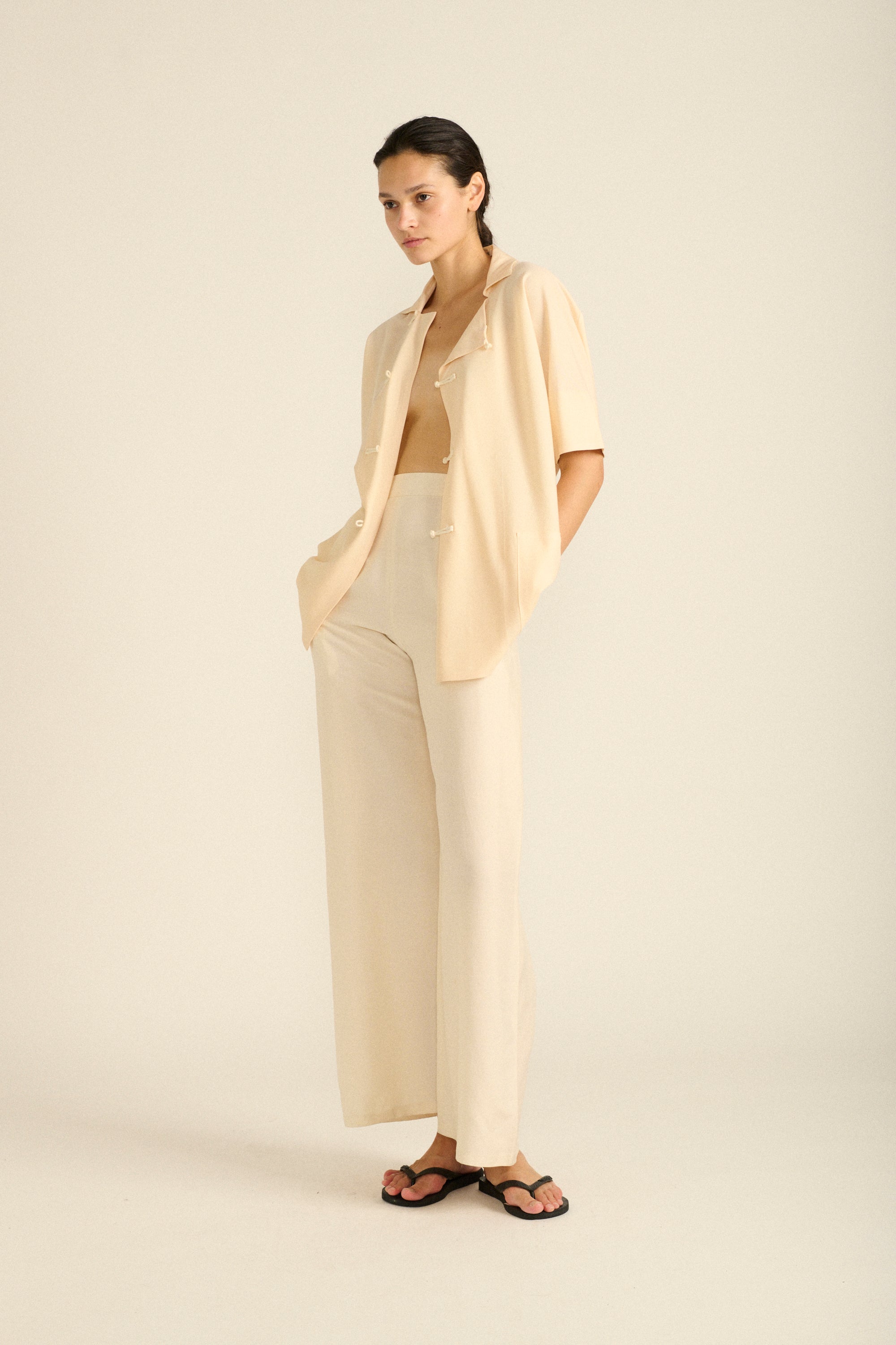 Ysl Ivory Silk Trousers - Desert Vintage