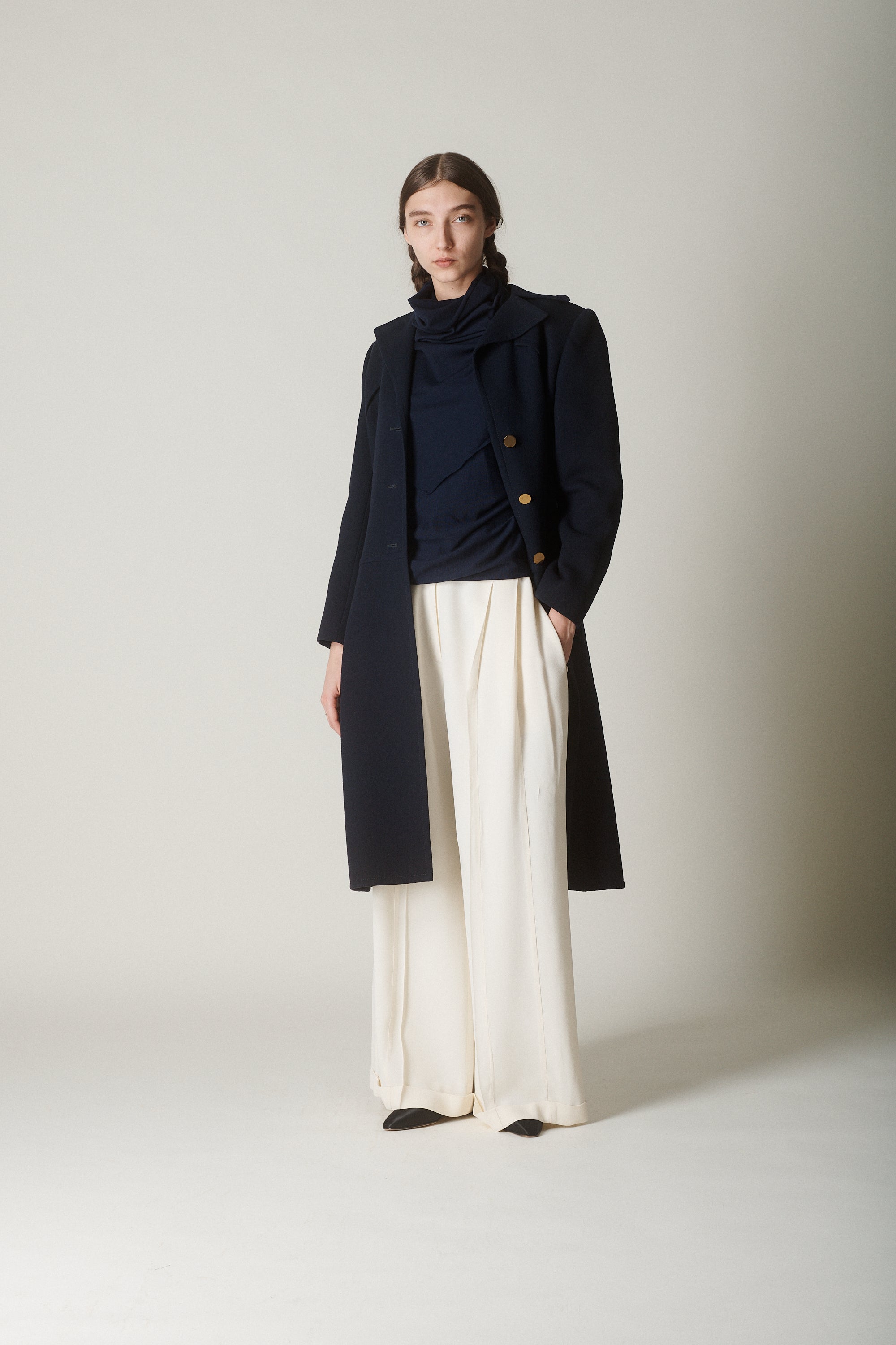 Galanos Navy Wool Coat - Desert Vintage