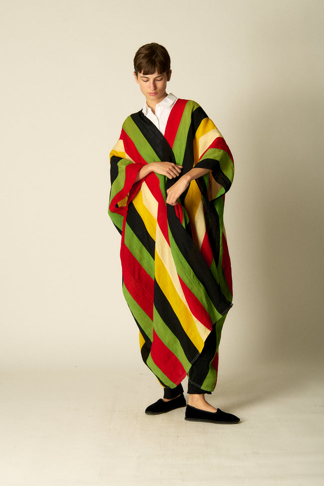 Multicolor Striped Caftan - Desert Vintage