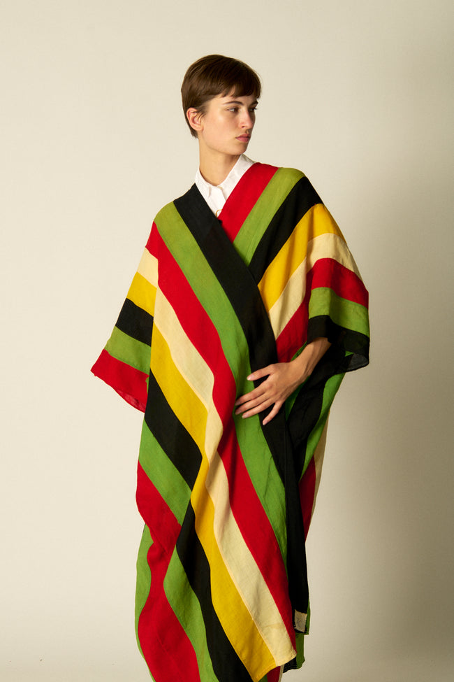 Multicolor Striped Caftan - Desert Vintage