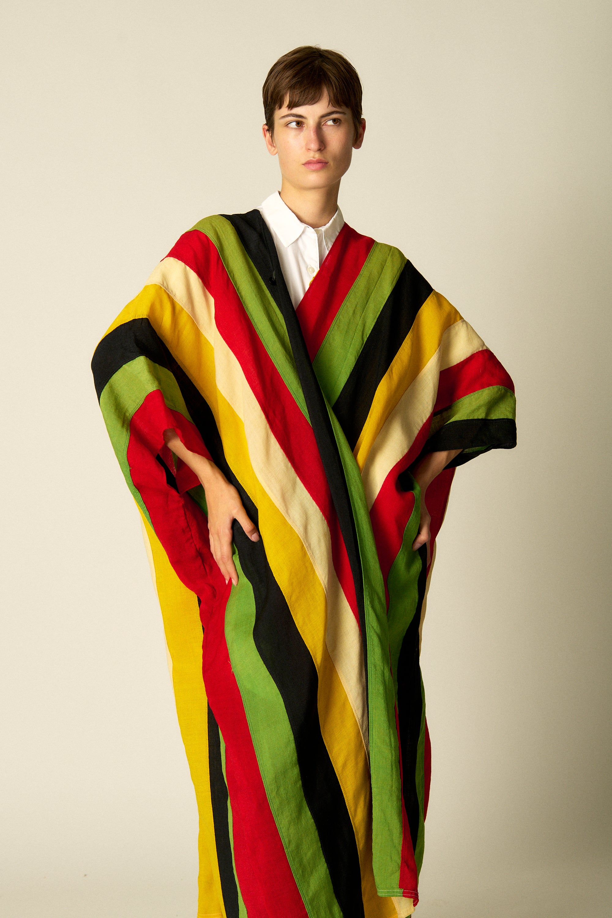 Multicolor Striped Caftan - Desert Vintage