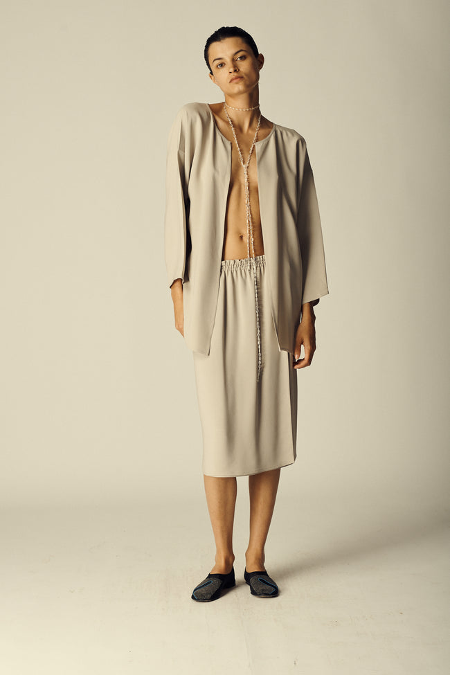 Zoran Dove Grey Silk Ensemble - Desert Vintage