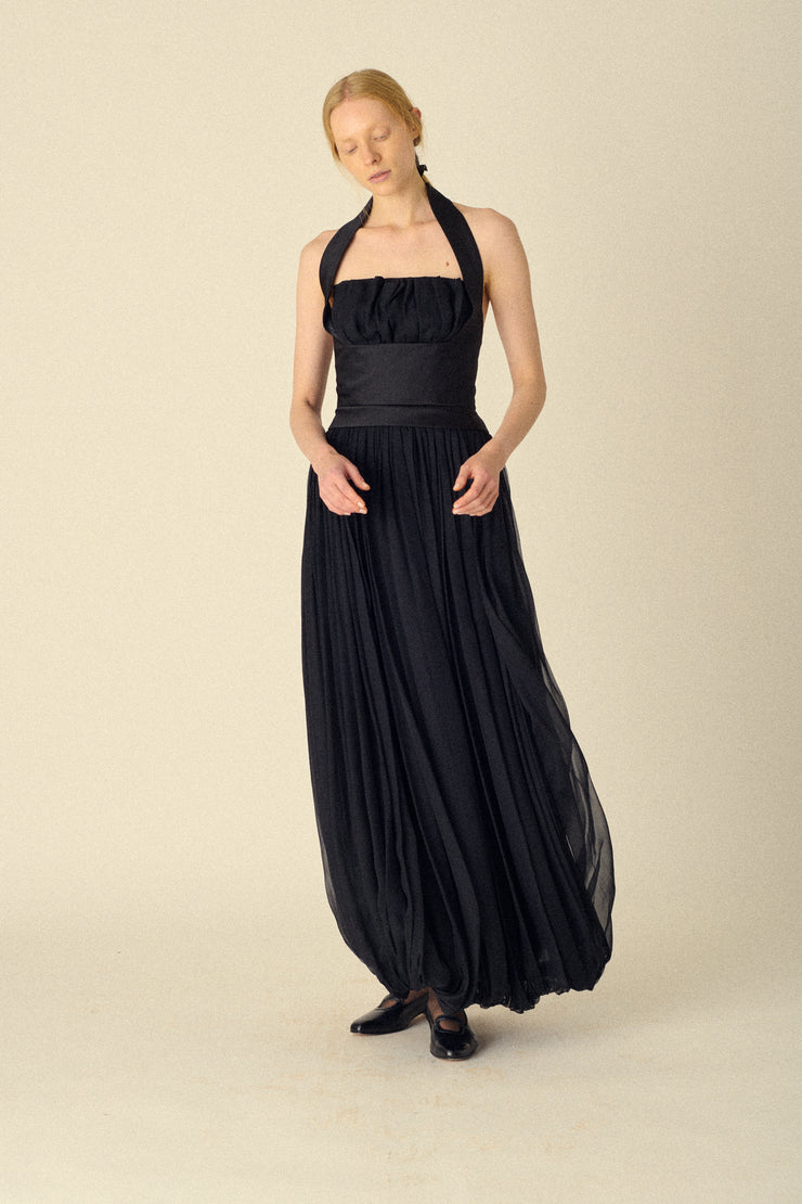 Ysl Black Silk Gown - Desert Vintage