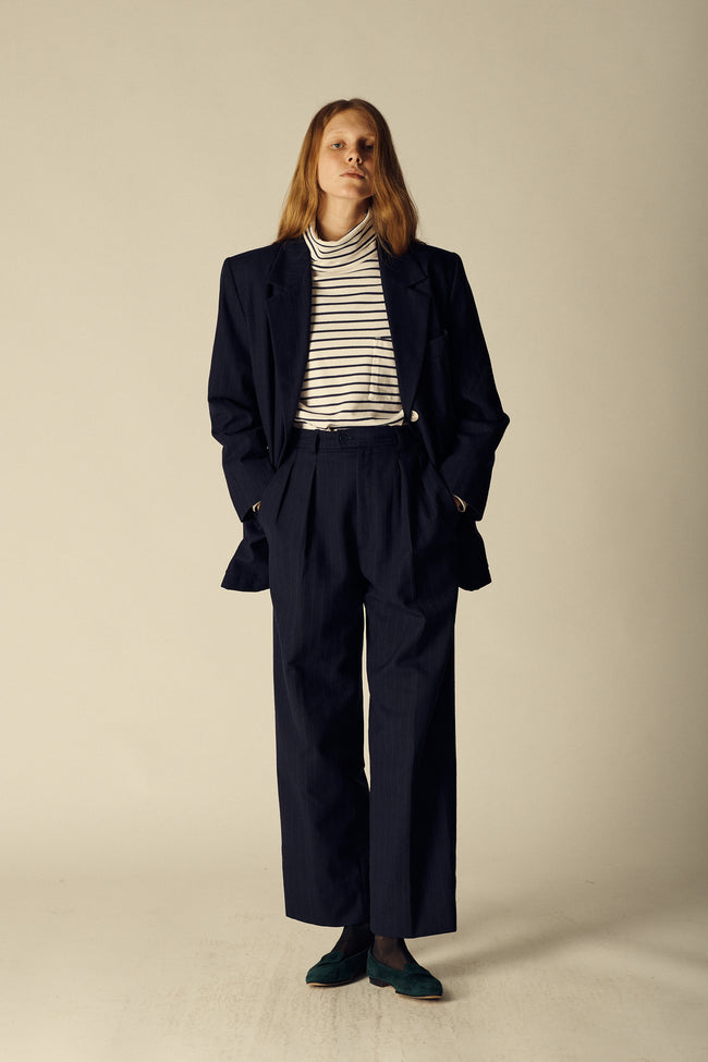 Ysl Navy Pinstripe Suit - Desert Vintage