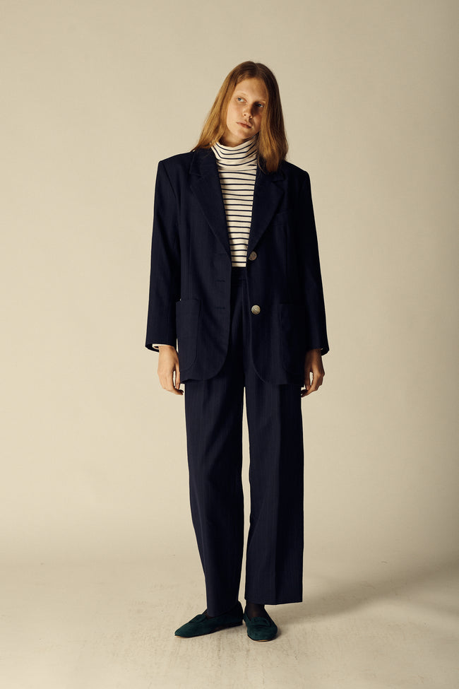 Ysl Navy Pinstripe Suit - Desert Vintage