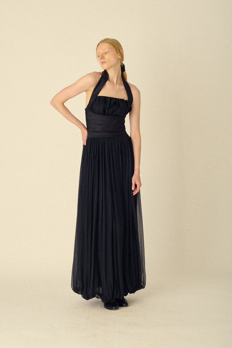 Ysl Black Silk Gown - Desert Vintage