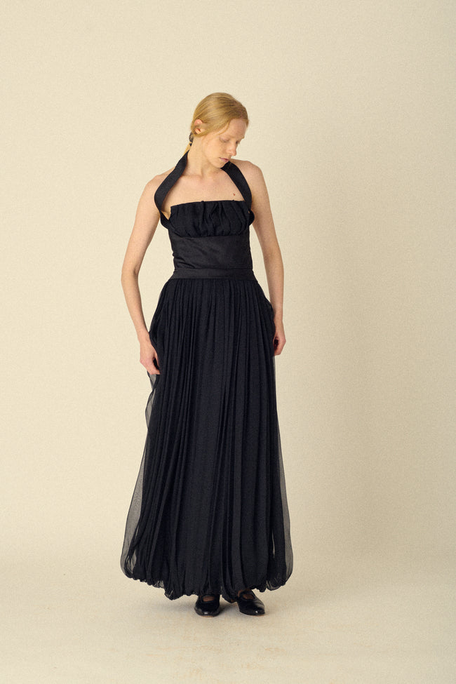 Ysl Black Silk Gown - Desert Vintage