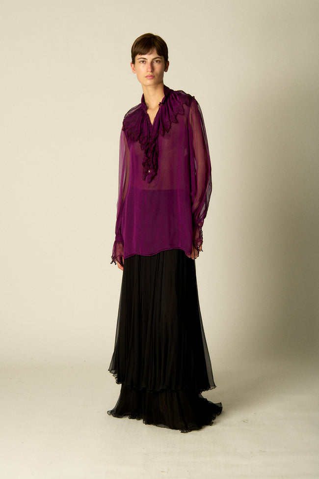 Ungaro Chiffon Aubergine Blouse - Desert Vintage