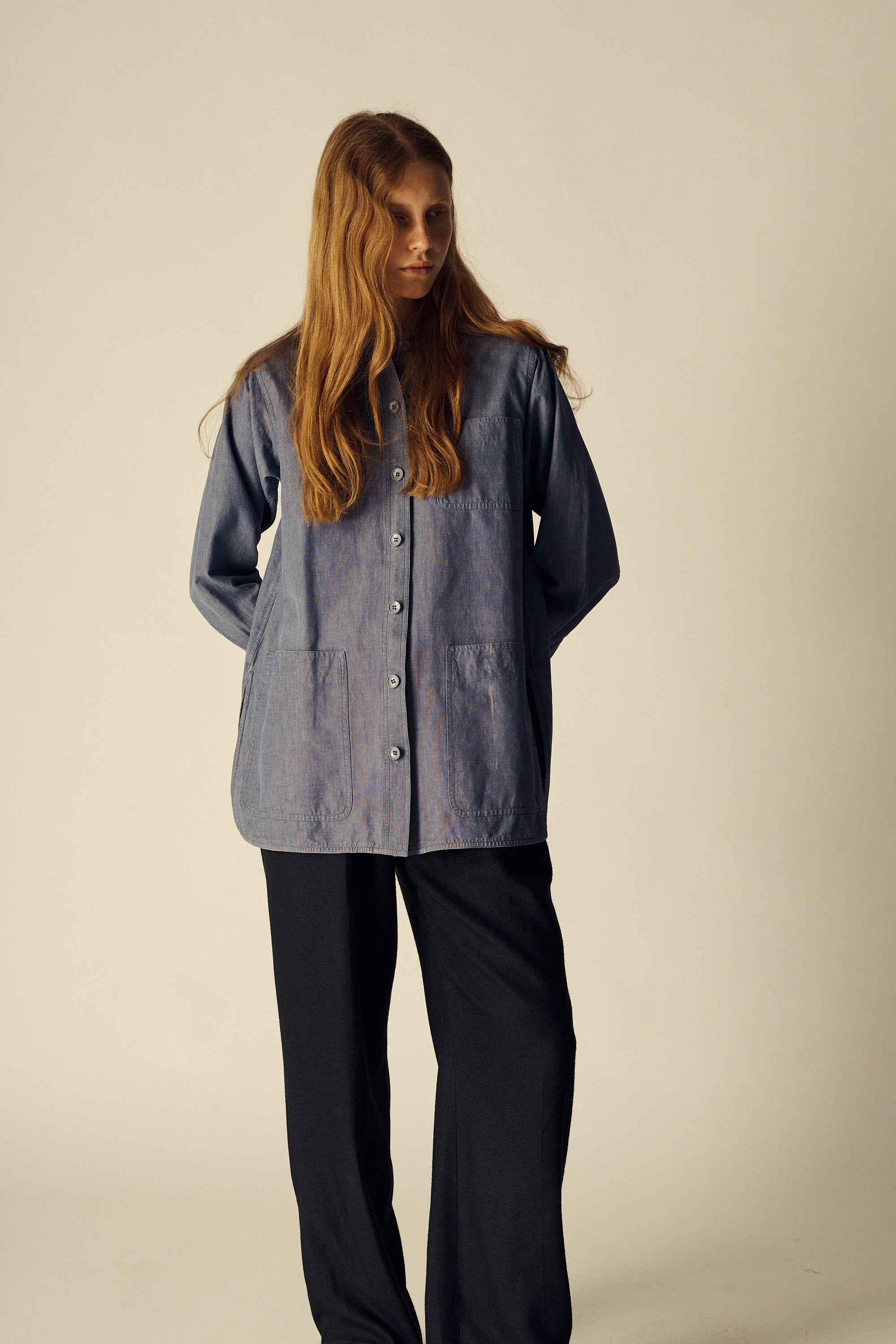 Ysl Chambray Smock Blouse - Desert Vintage