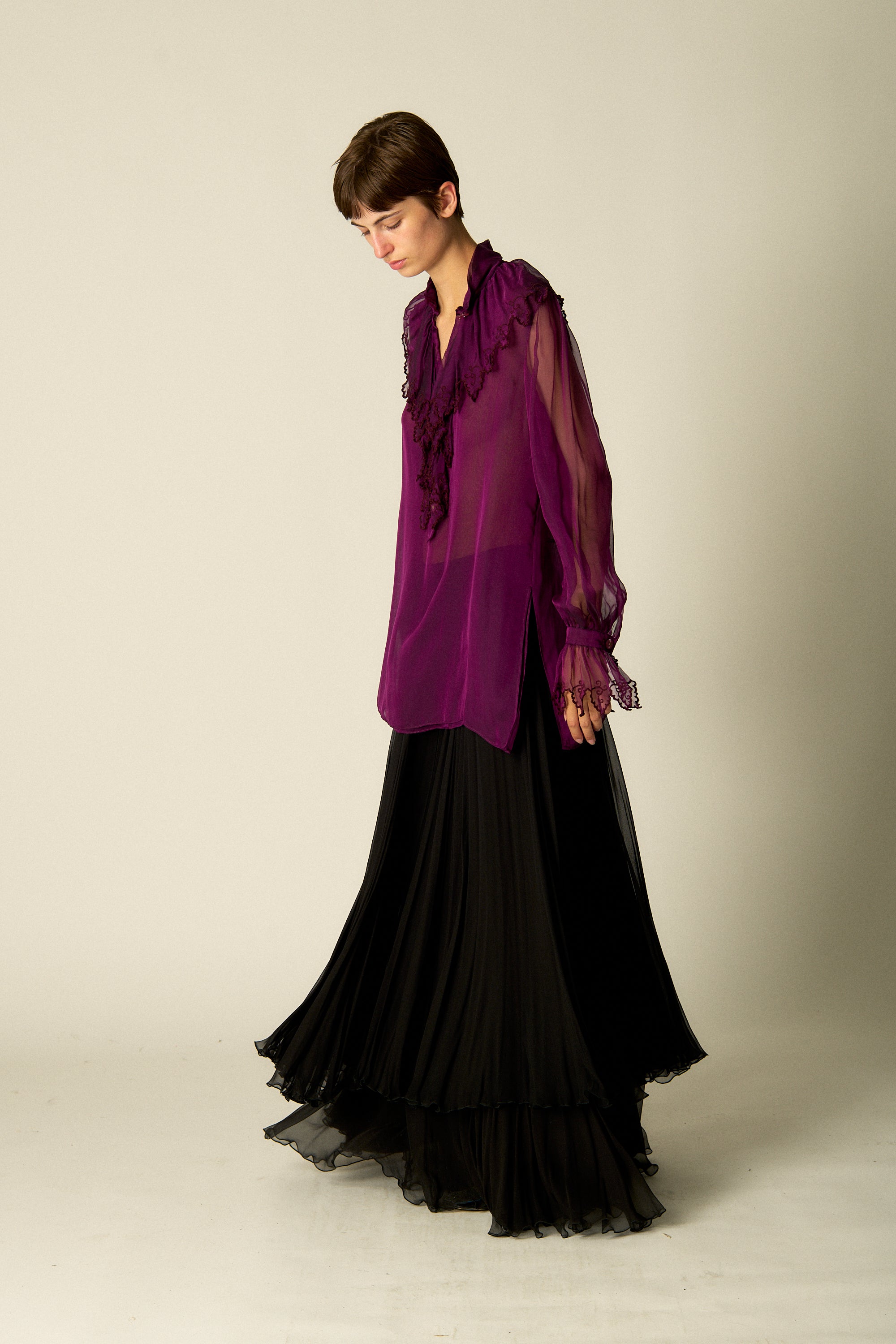 Ungaro Chiffon Aubergine Blouse - Desert Vintage