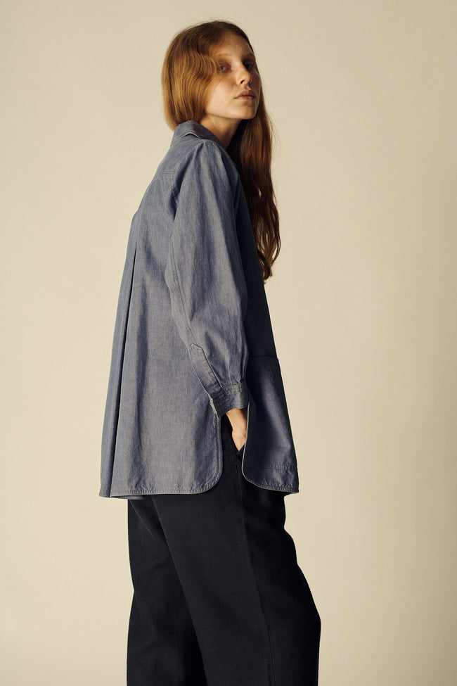 Ysl Chambray Smock Blouse - Desert Vintage