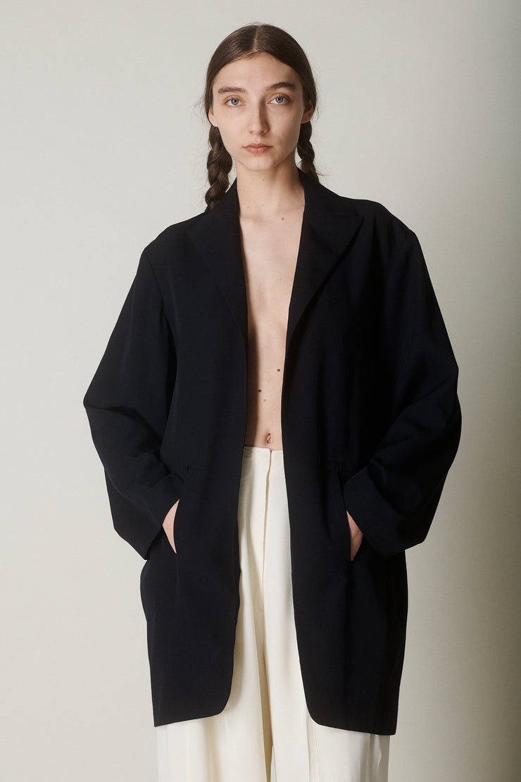 Yohji Yamamoto Navy Wool Coat - Desert Vintage