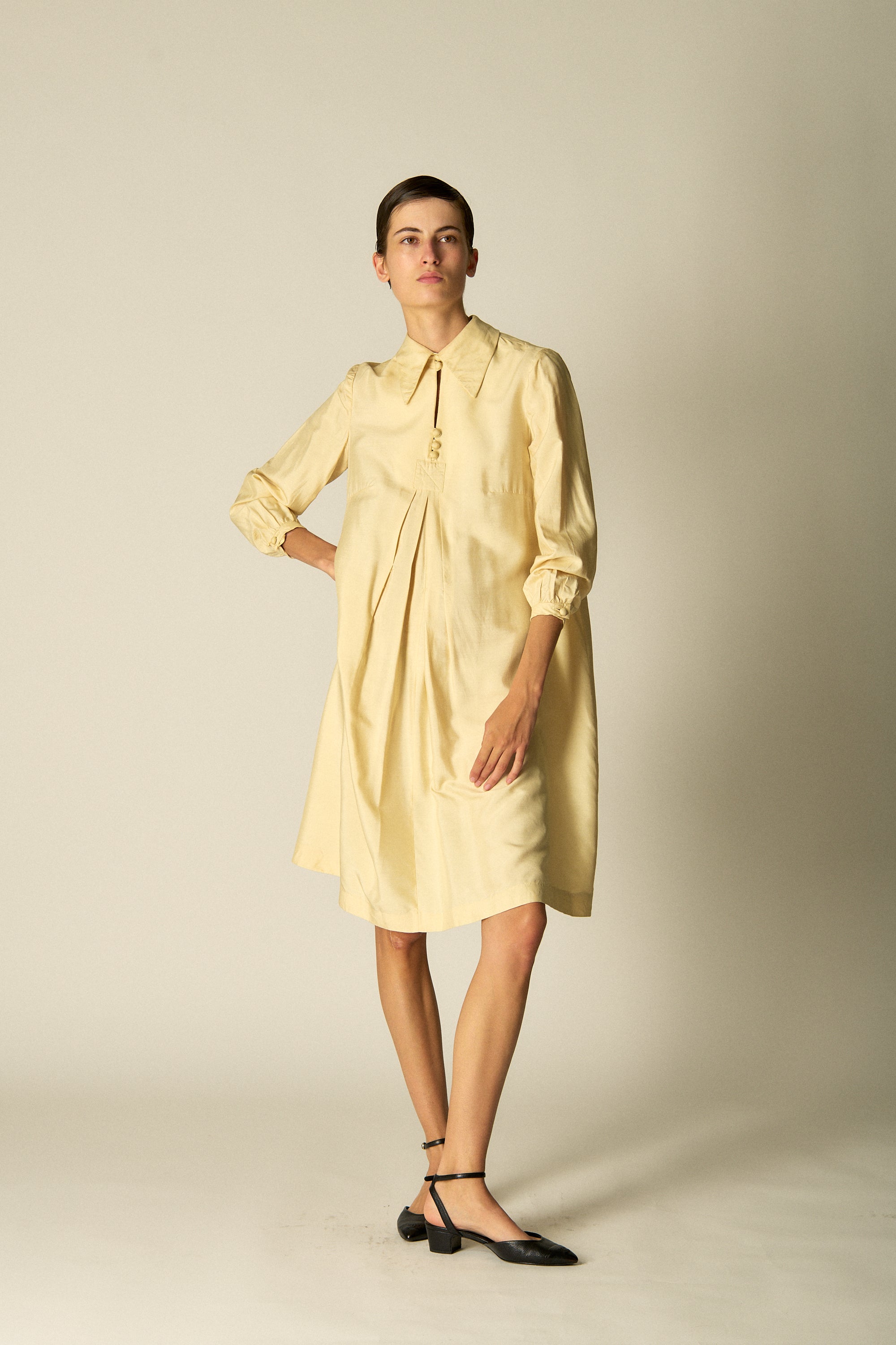 Eleanor Brenner Cream Silk Dress - Desert Vintage