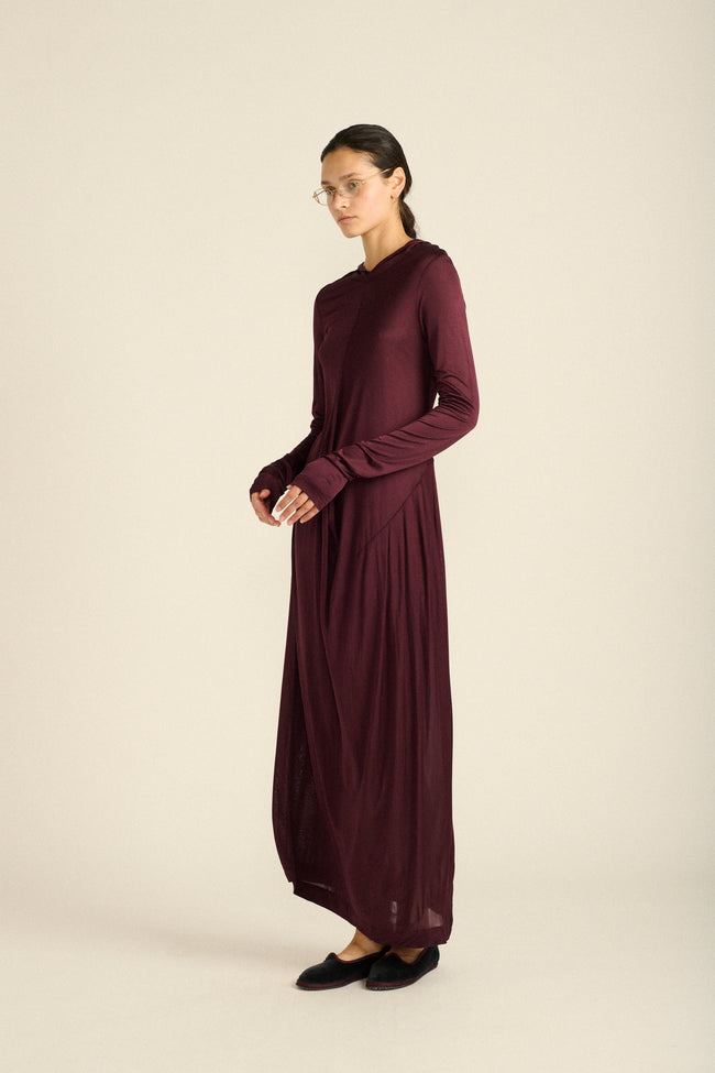 hooded jersey dress LINDI HOODED JERSEY DRESS INDIAN PINK (173) / ONE-SIZE