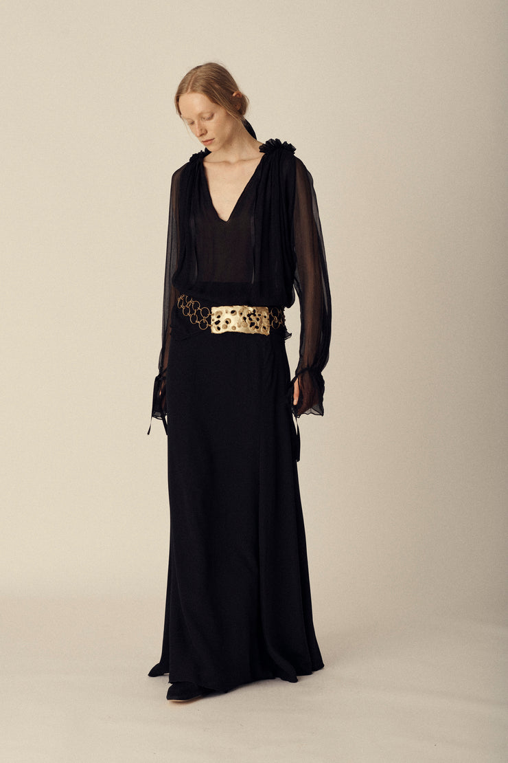 Chloé Black Crepe Skirt - Desert Vintage