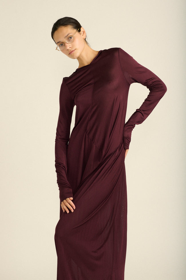 hooded jersey dress Long Jersey Dress with Hood David's Road US