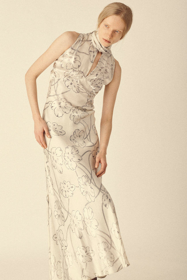 1930s Silk Floral Dress - Desert Vintage