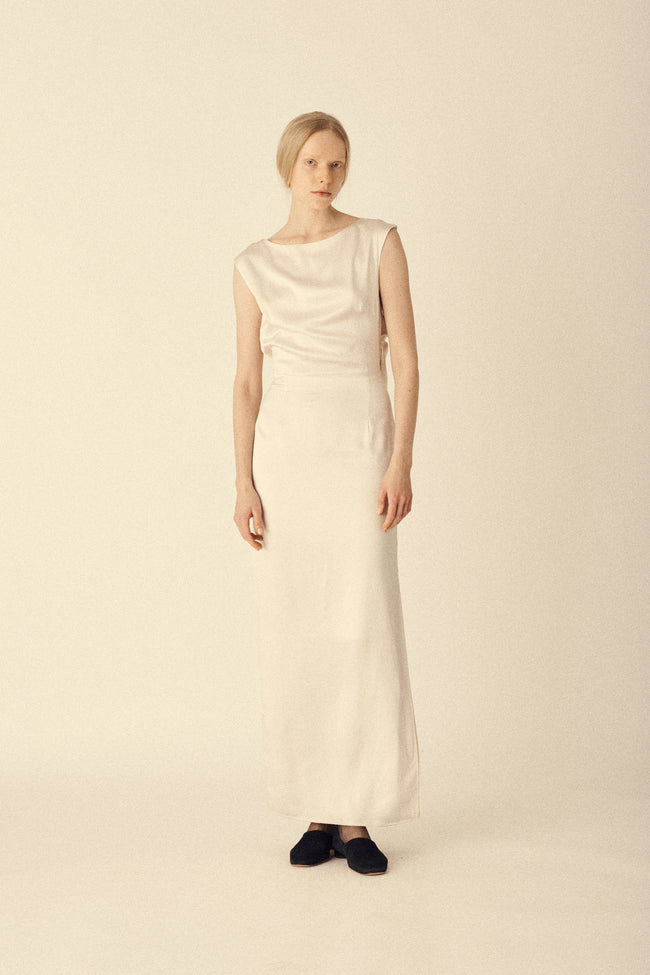 Ivory Silk Gown - Desert Vintage
