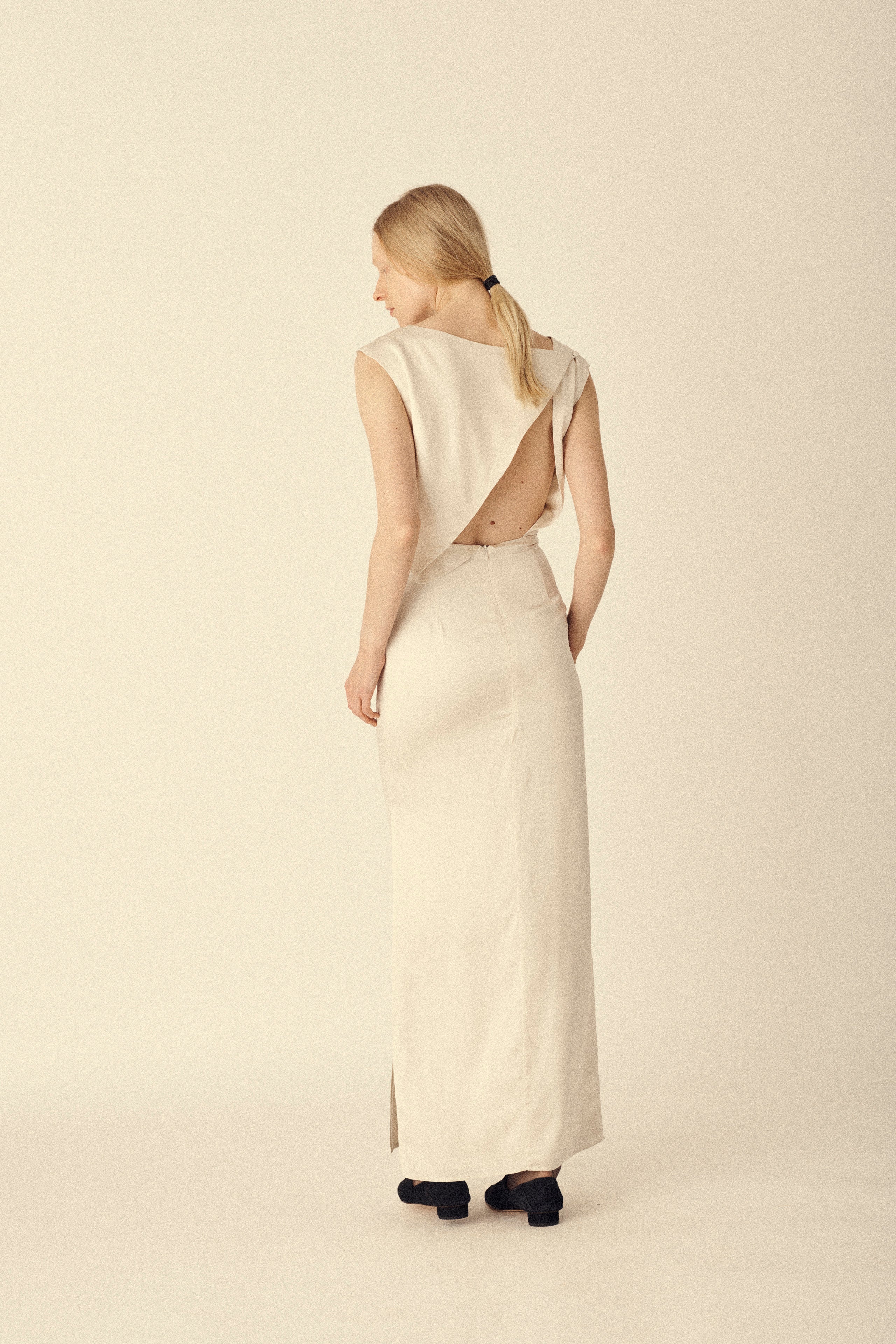 Ivory Silk Gown - Desert Vintage