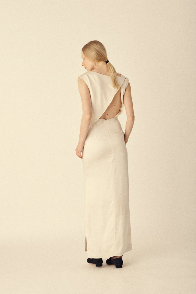 Ivory Silk Gown - Desert Vintage