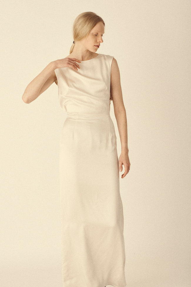 Ivory Silk Gown - Desert Vintage