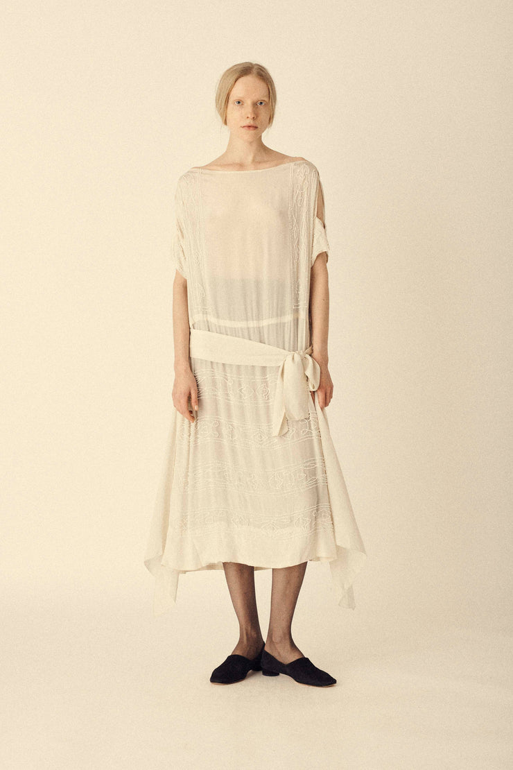 Antique Ivory Beaded Dress - Desert Vintage