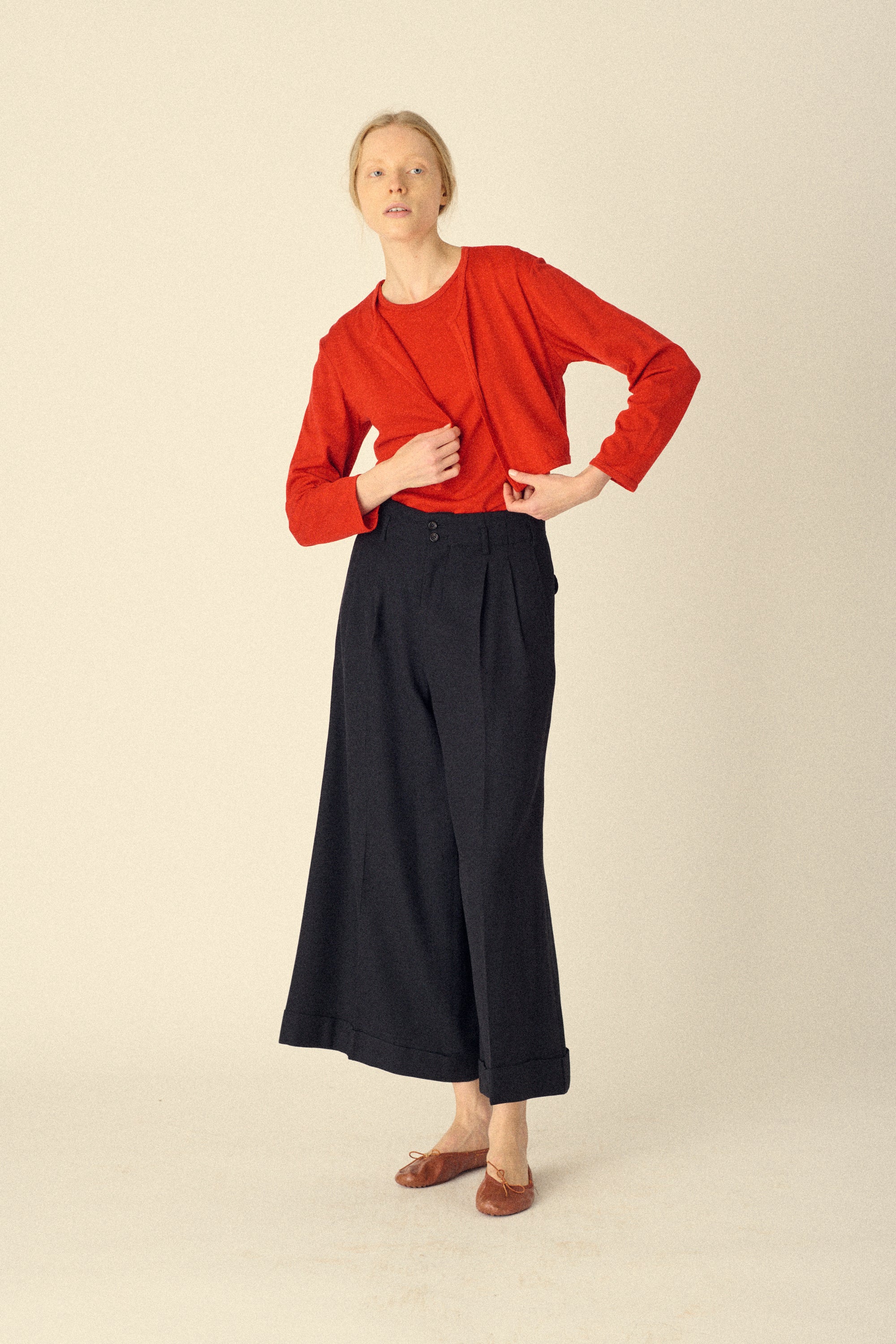 CdG Tomato Red Layered Top - Desert Vintage