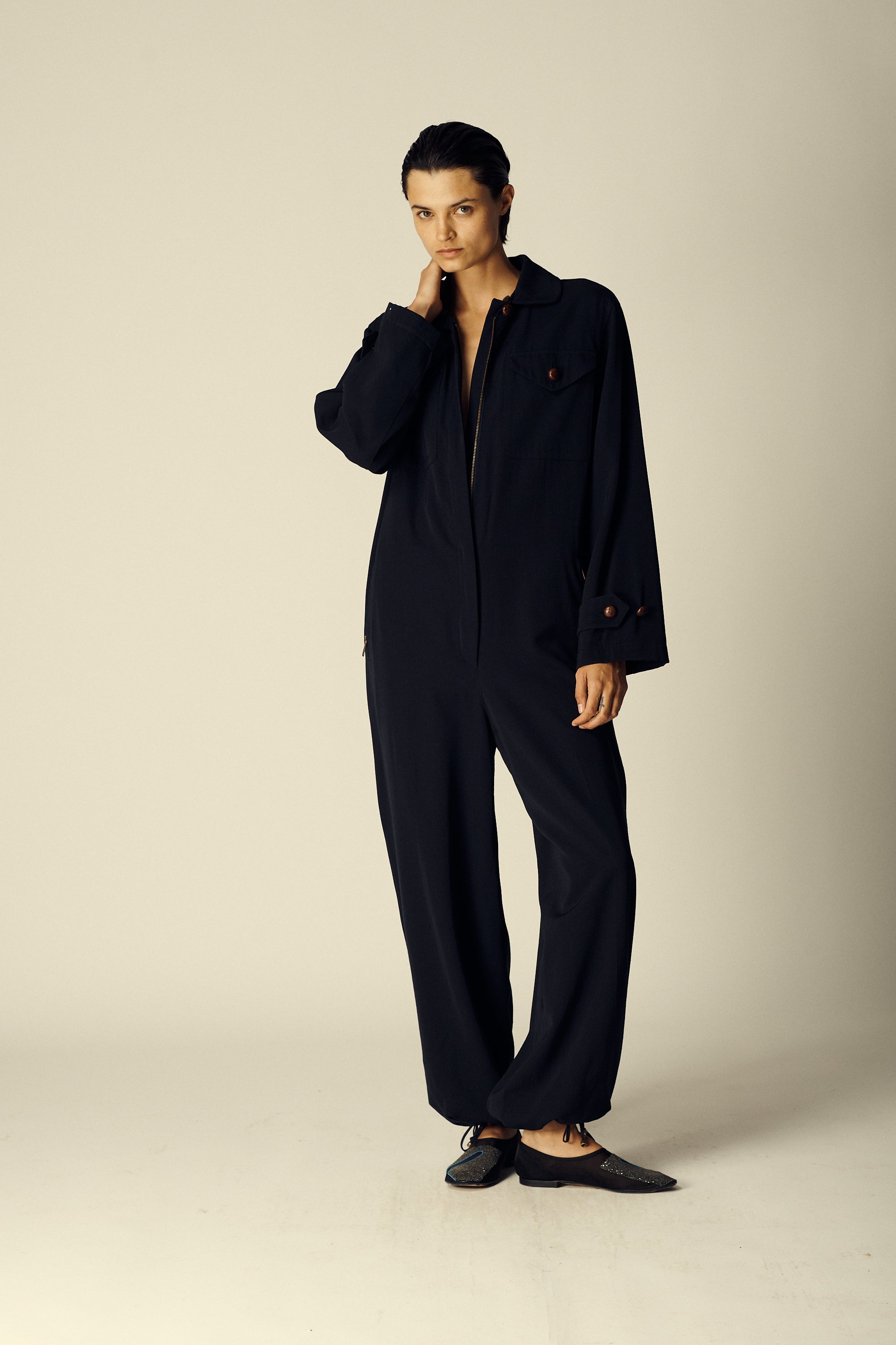 JPG Femme Navy Blue Flight Suit - Desert Vintage