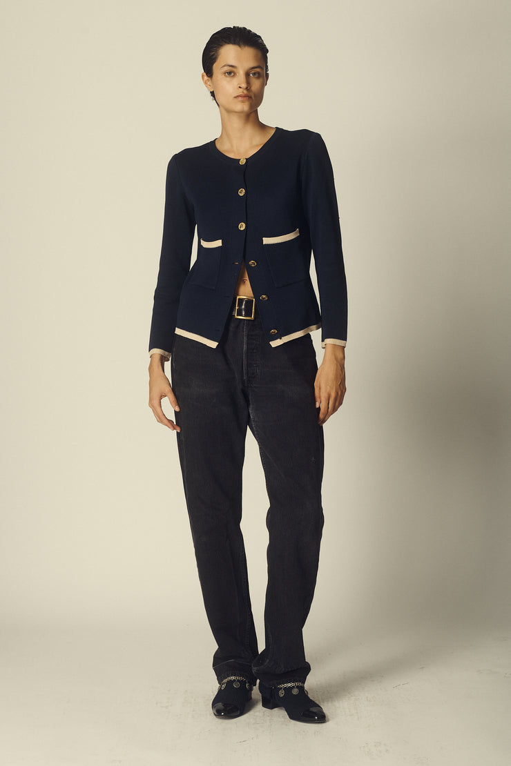 Chanel Navy Knit Cardigan - Desert Vintage