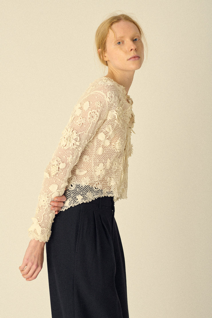 Ivory Crochet Cardigan - Desert Vintage