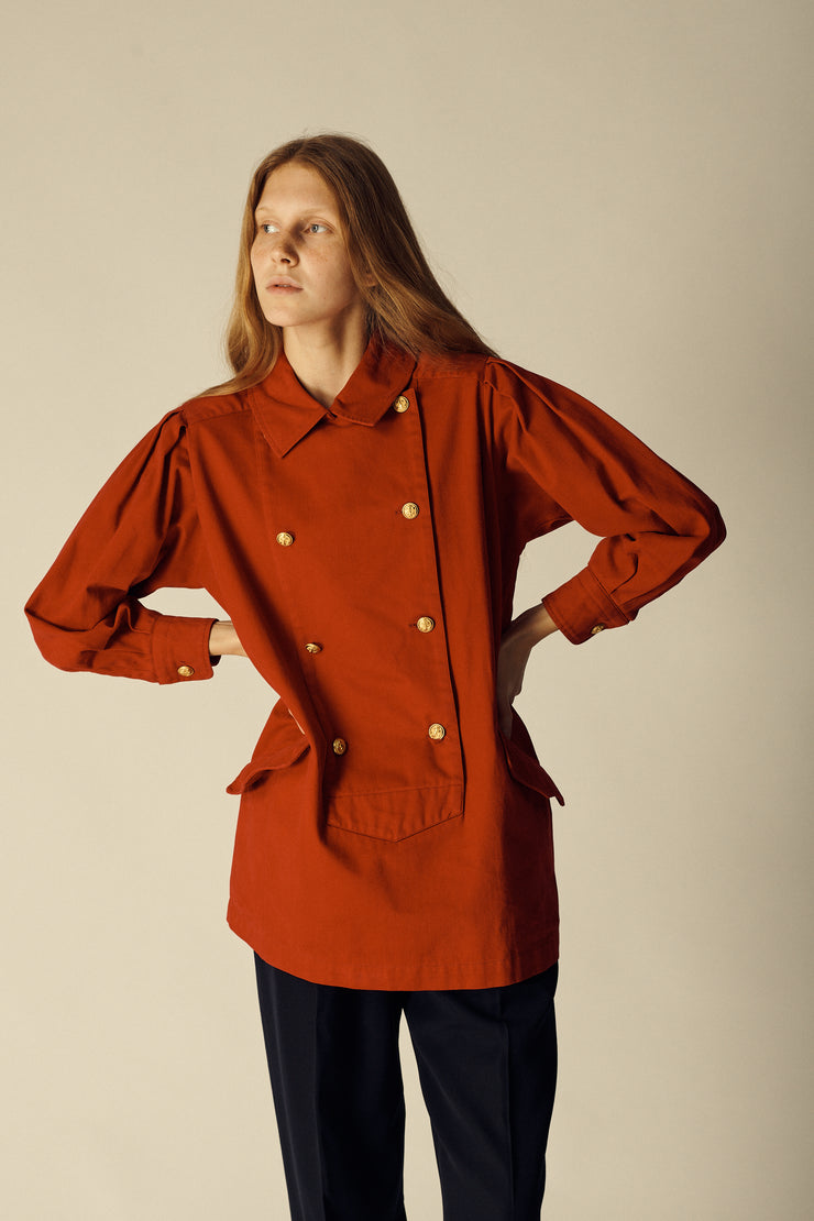 Early Kenzo Red Cotton Coat - Desert Vintage