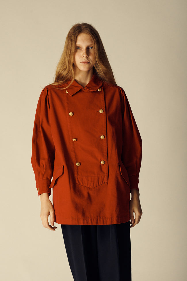 Early Kenzo Red Cotton Coat - Desert Vintage