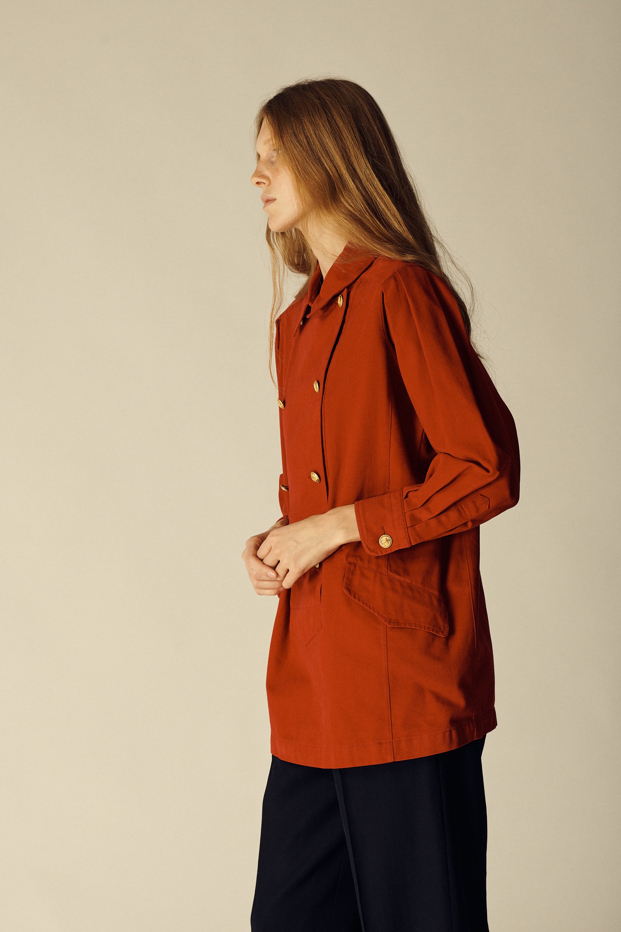 Early Kenzo Red Cotton Coat - Desert Vintage