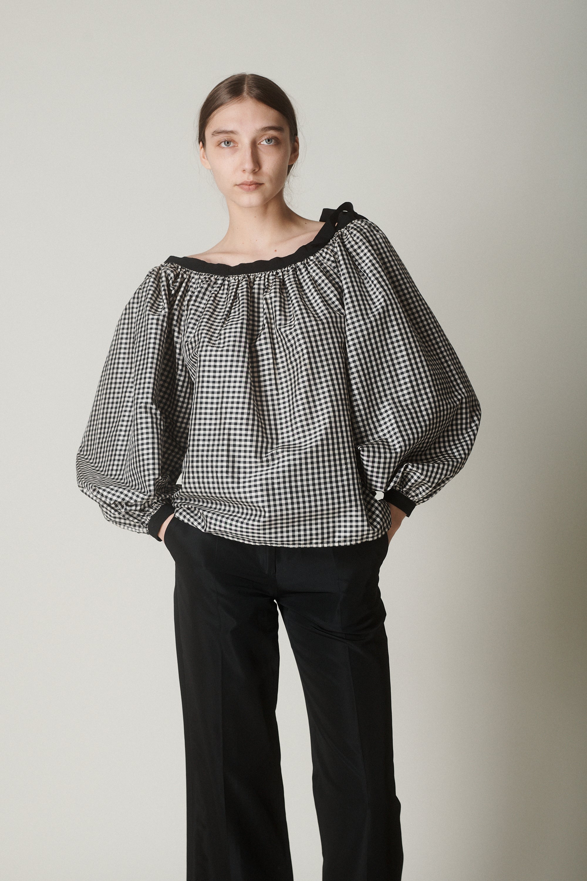 1990s Isaac Mizrahi Gingham Silk Blouse - Desert Vintage