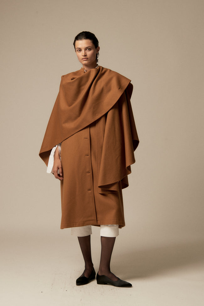 YSL Wool Cape Coat - Desert Vintage