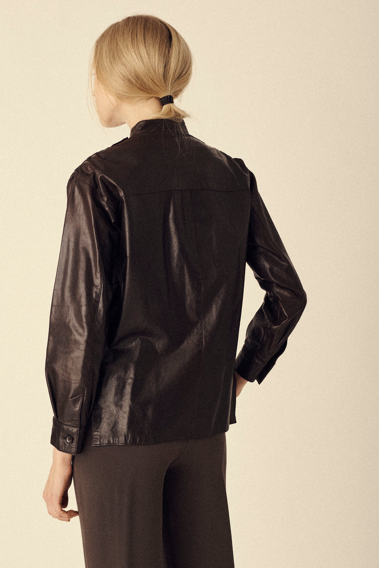 Brown Leather Shirt - Desert Vintage
