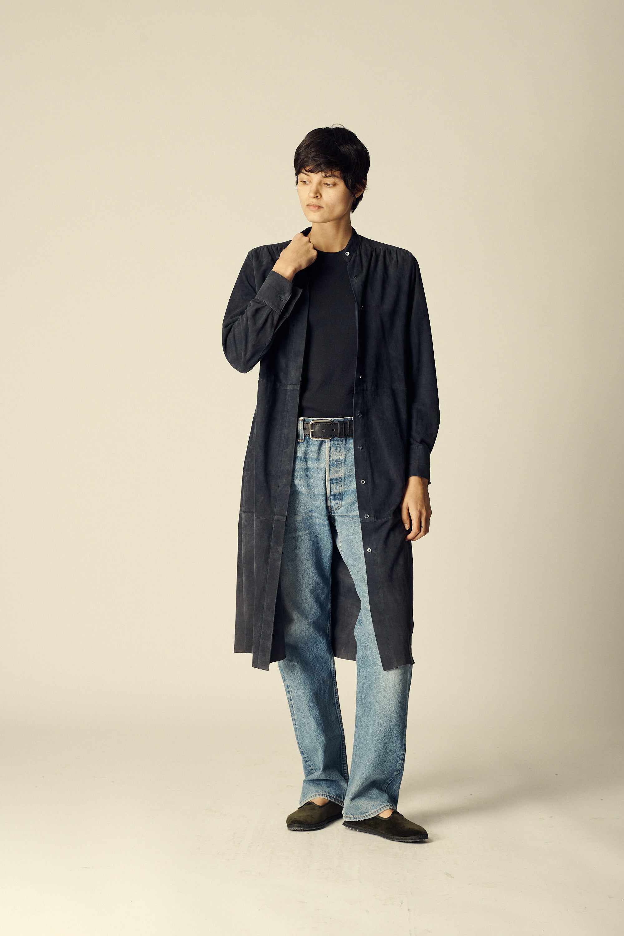 Calvin Klein Navy Suede Coat - Desert Vintage