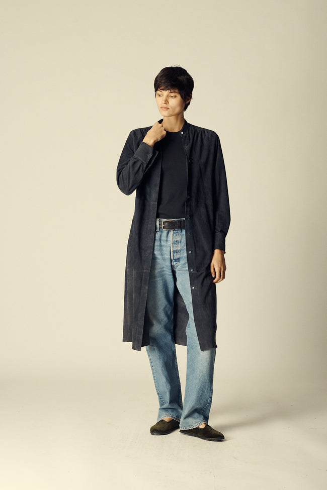 Calvin Klein Navy Suede Coat - Desert Vintage