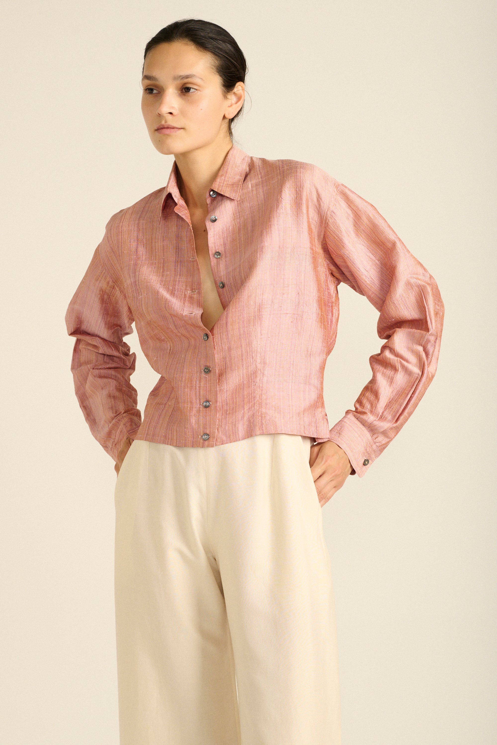 Callaghan Raw Silk Blouse - Desert Vintage